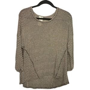 Anthropologie Blu Pepper Womens SZ M Knit hi low Sweater Cream Tan